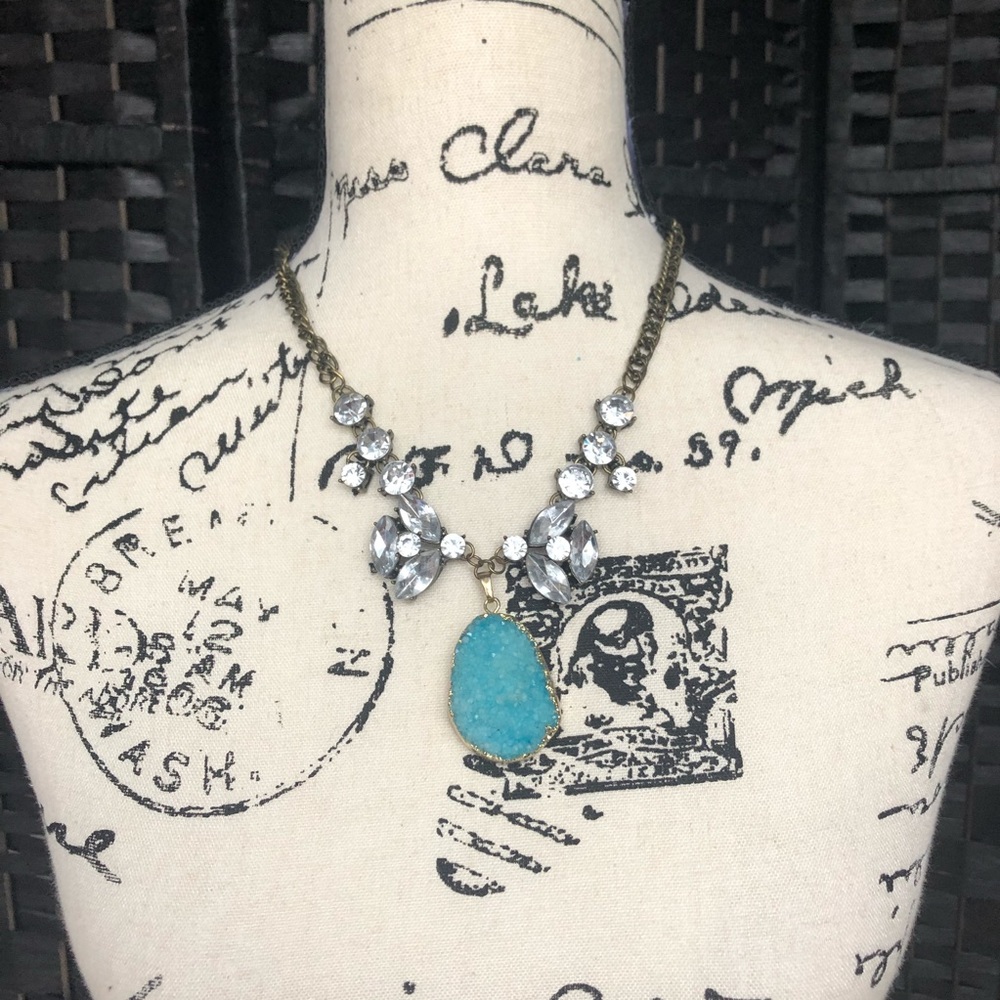Turquoise Gemstone Statement Necklace - image 1